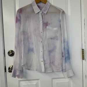 Rails Josephine Gauzy Tie Dye‎ Long Sleeve Button Down Shirt Women's Size Small